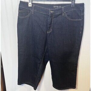Faded Glory Blue Jean Capris Stretchy 5 Pocket Cotton Spandex Size 20W